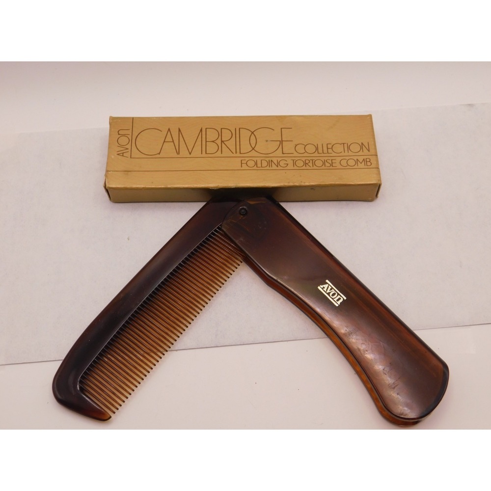 Vintage Avon Cambridge Collection Folding Tortoise Comb 1982